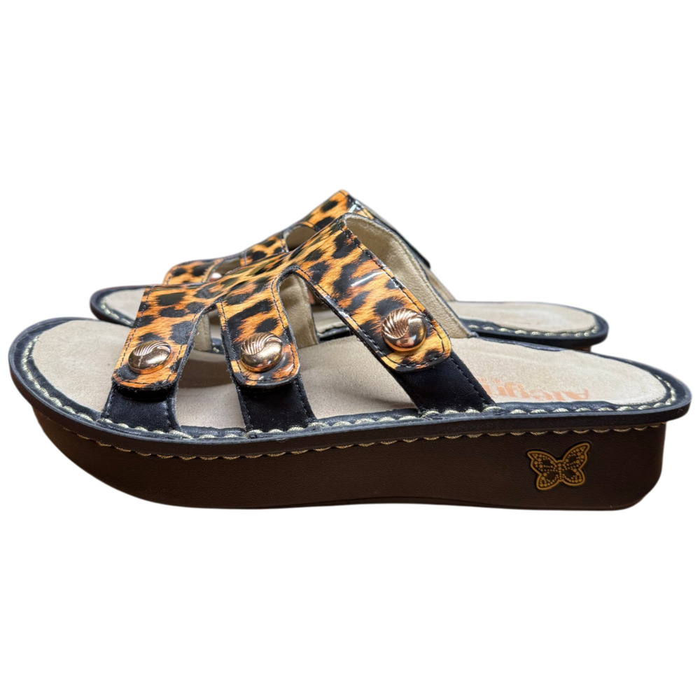 ALEGRIA Dinah Women's 39 /US 9-9.5 Leopard Three Strap Adjustable Comfort Sandal - Picture 9 of 16